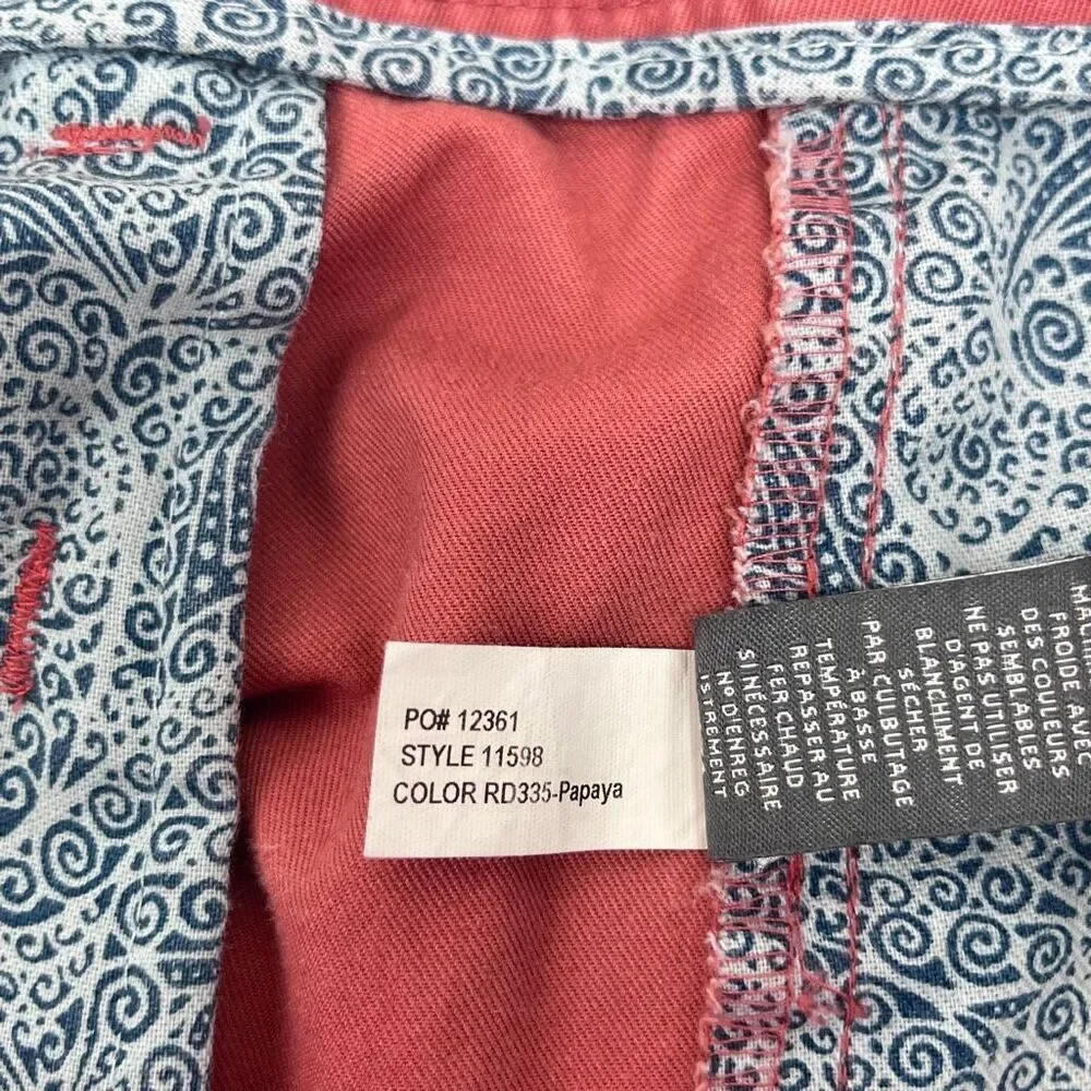 Bonobos Mens Straight Leg Cotton Flat Front Chino Pants Dusty Red Size 35x32